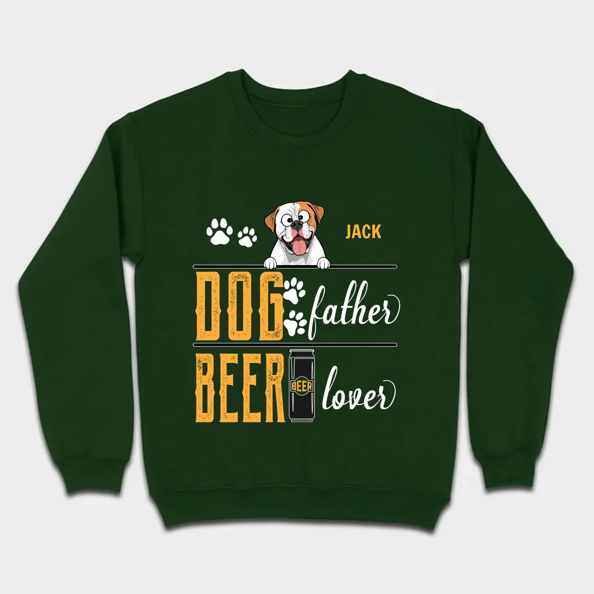 Personalized Funny American Bulldog “Dog Father, Beer Lover” T-Shirt - 89Prints