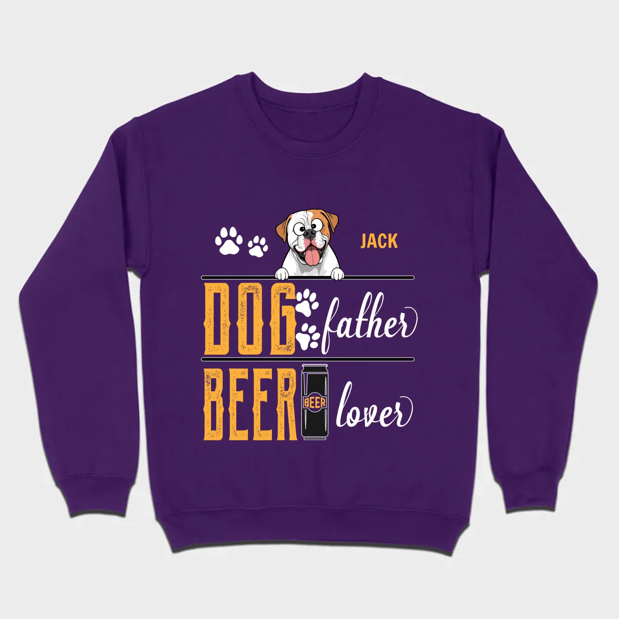 Personalized Funny American Bulldog “Dog Father, Beer Lover” T-Shirt - 89Prints