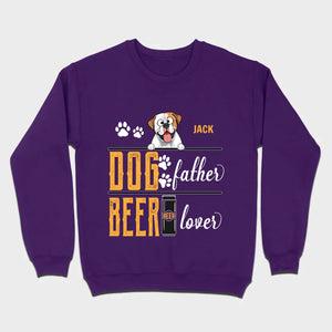 Personalized Funny American Bulldog “Dog Father, Beer Lover” T-Shirt - 89Prints