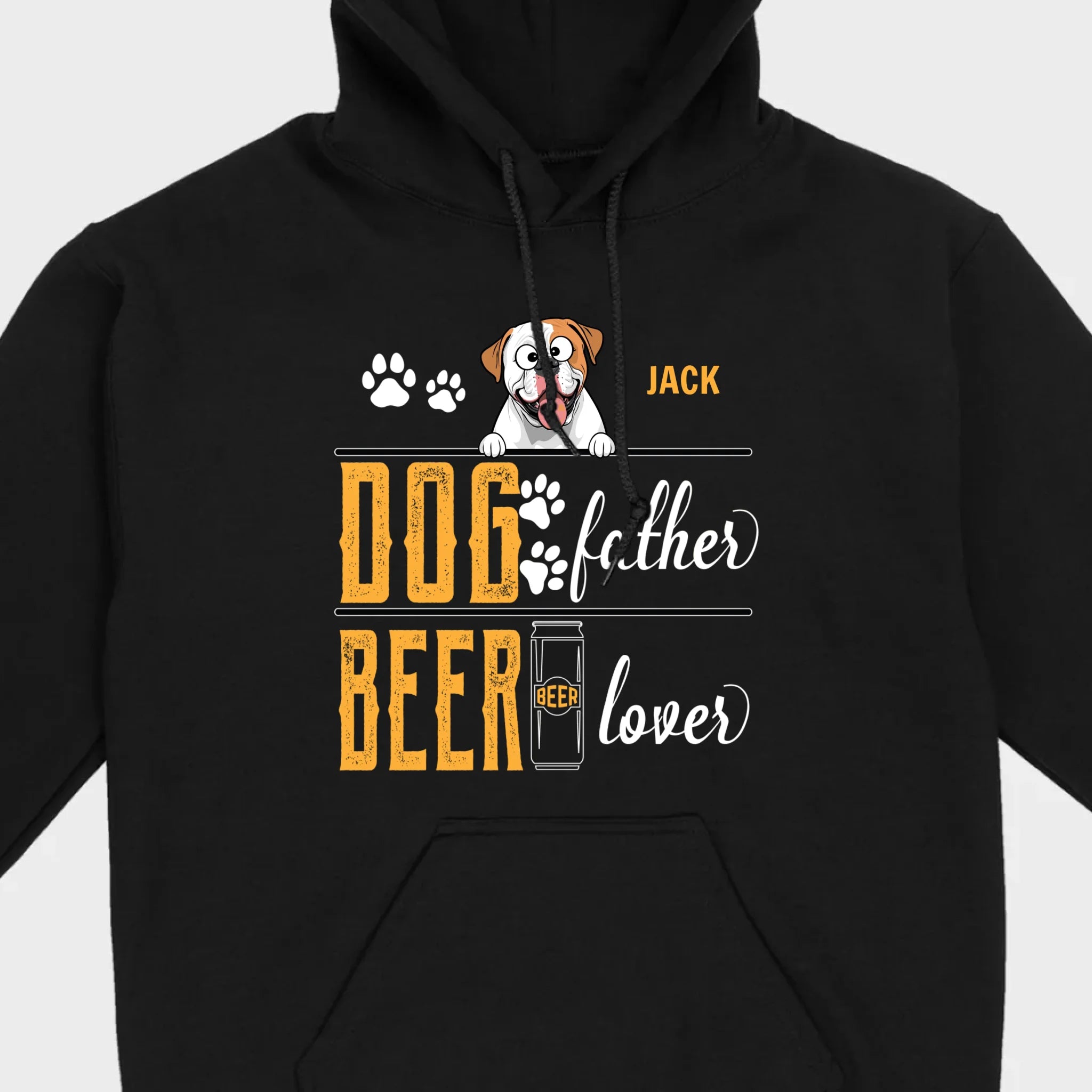 Personalized Funny American Bulldog “Dog Father, Beer Lover” T-Shirt - 89Prints