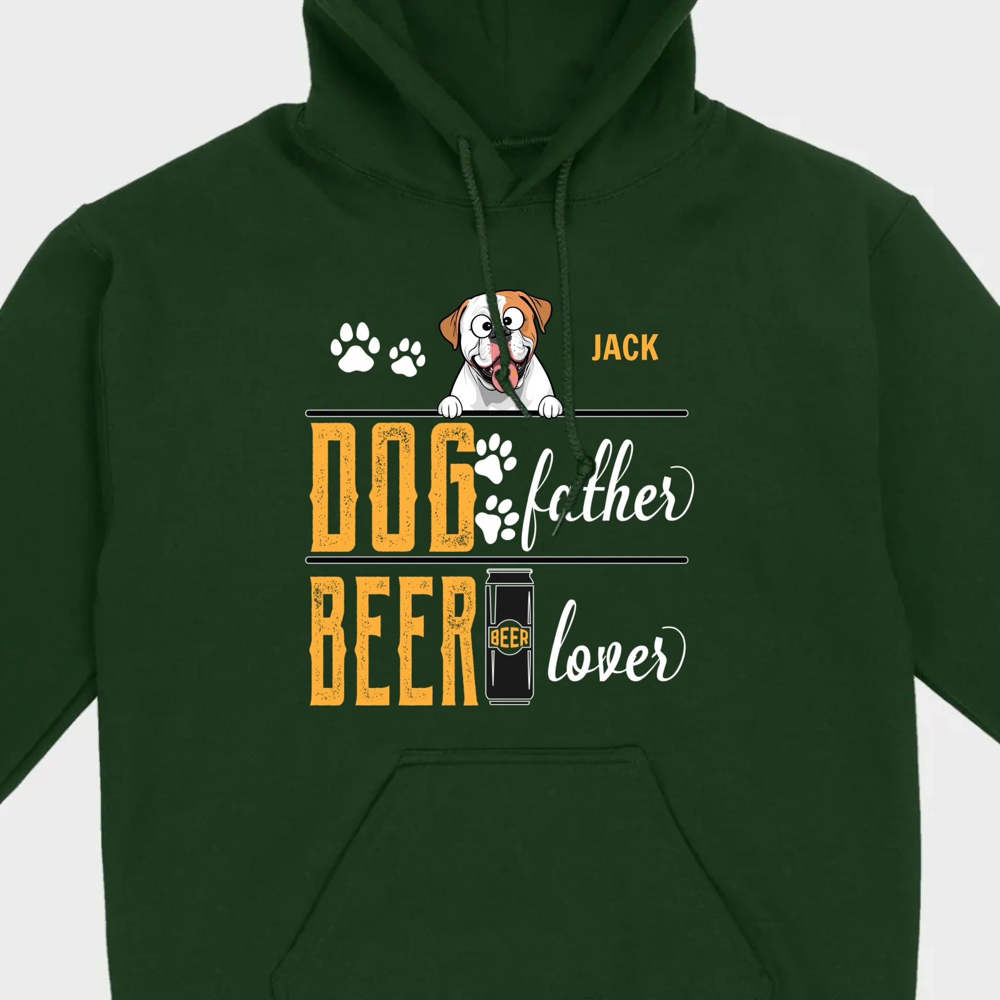 Personalized Funny American Bulldog “Dog Father, Beer Lover” T-Shirt - 89Prints