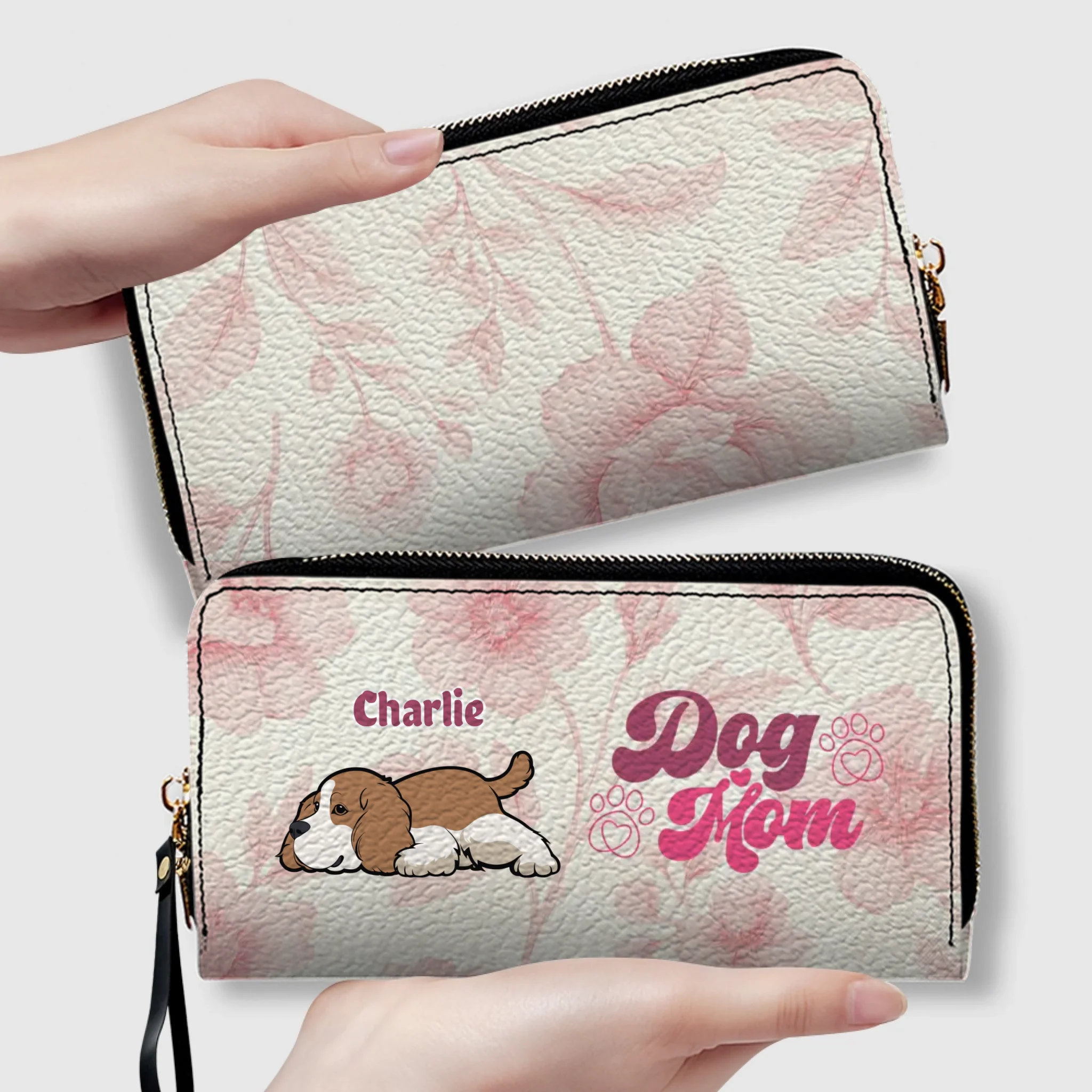 Custom American Cocker Spaniel Dog Wallet - Personalized Lying Dog And Name Gift - 89Prints