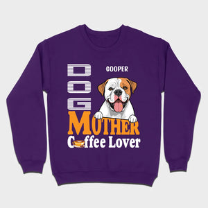 Custom American Bulldog T-Shirts With The Text 'Dog Mom, Coffee Lover' - 89Prints