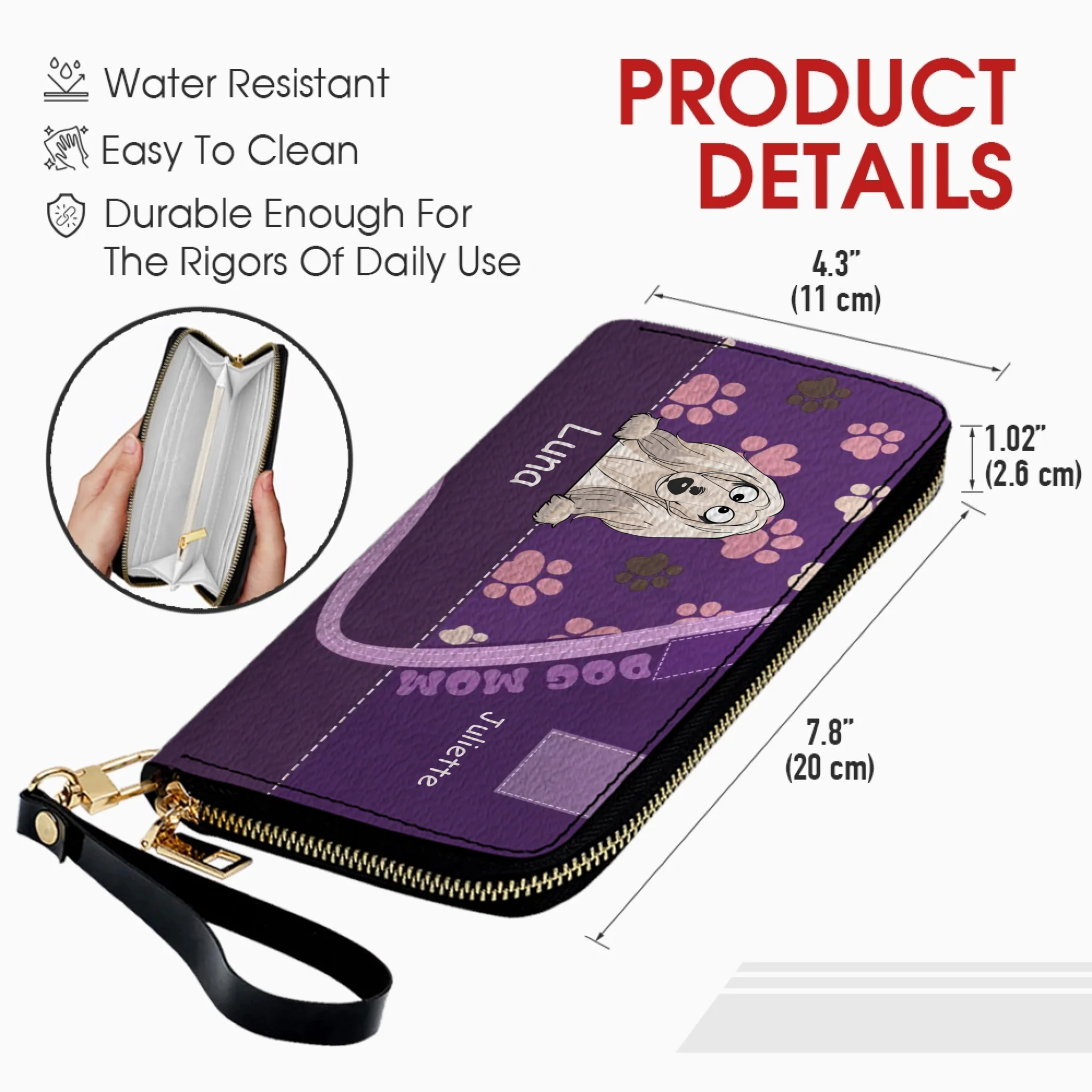 Personalized Pet & Owner Name Wallet - Custom Dog Mom Gift - 89Prints