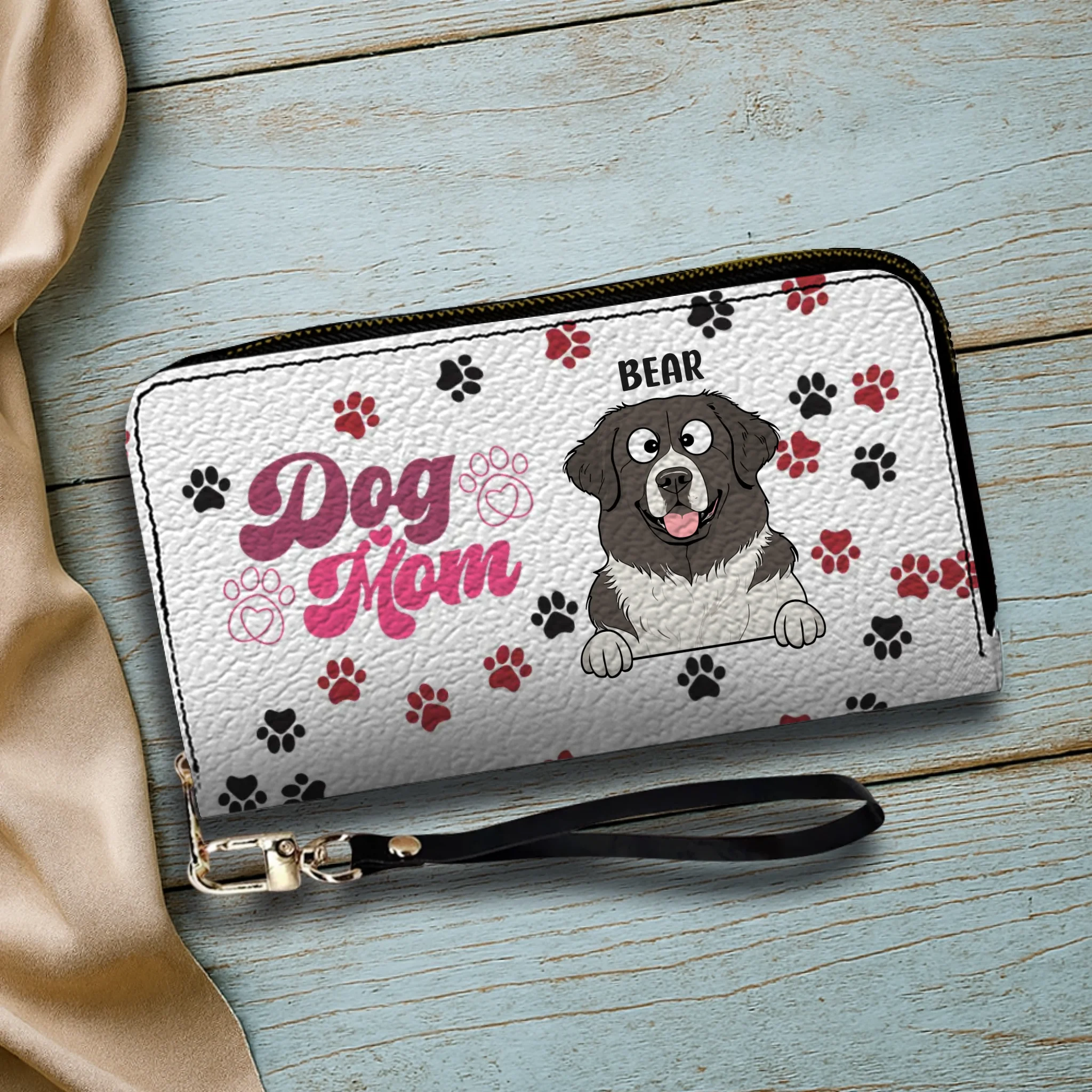 Personalized Dog Mom Wallet - Custom Name & Dog Clipart - 89Prints
