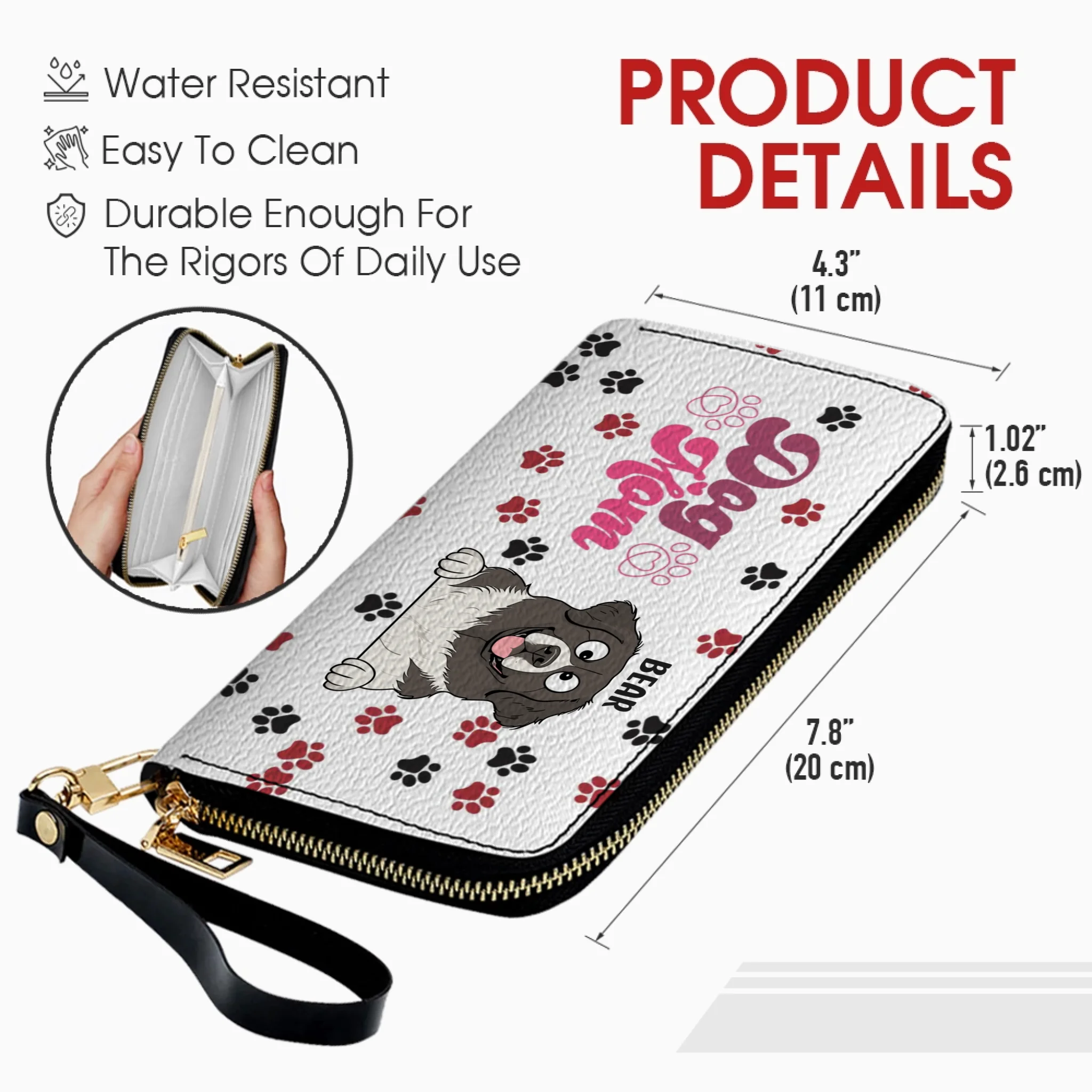 Personalized Dog Mom Wallet - Custom Name & Dog Clipart - 89Prints