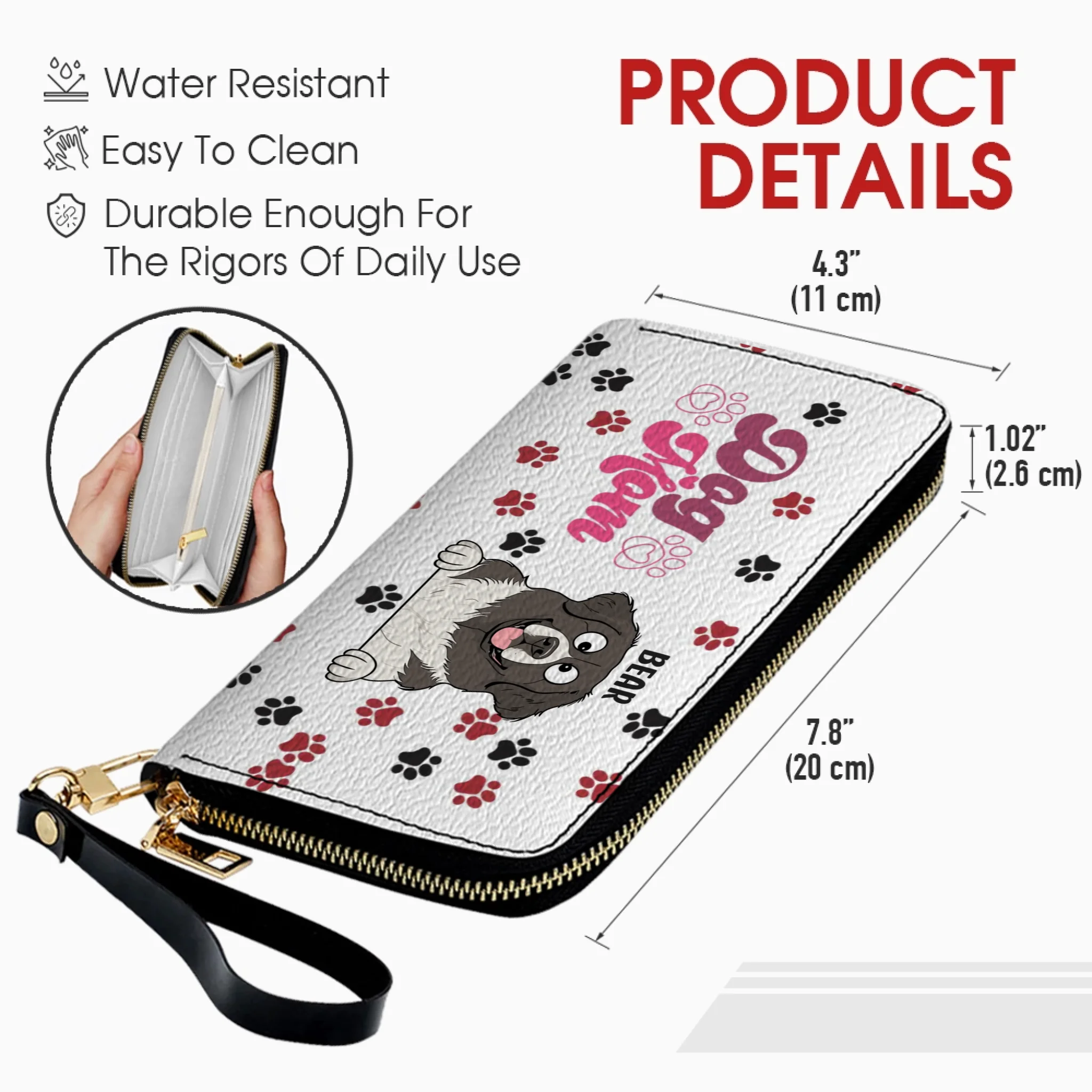 Personalized Dog Mom Wallet - Custom Name & Dog Clipart - 89Prints