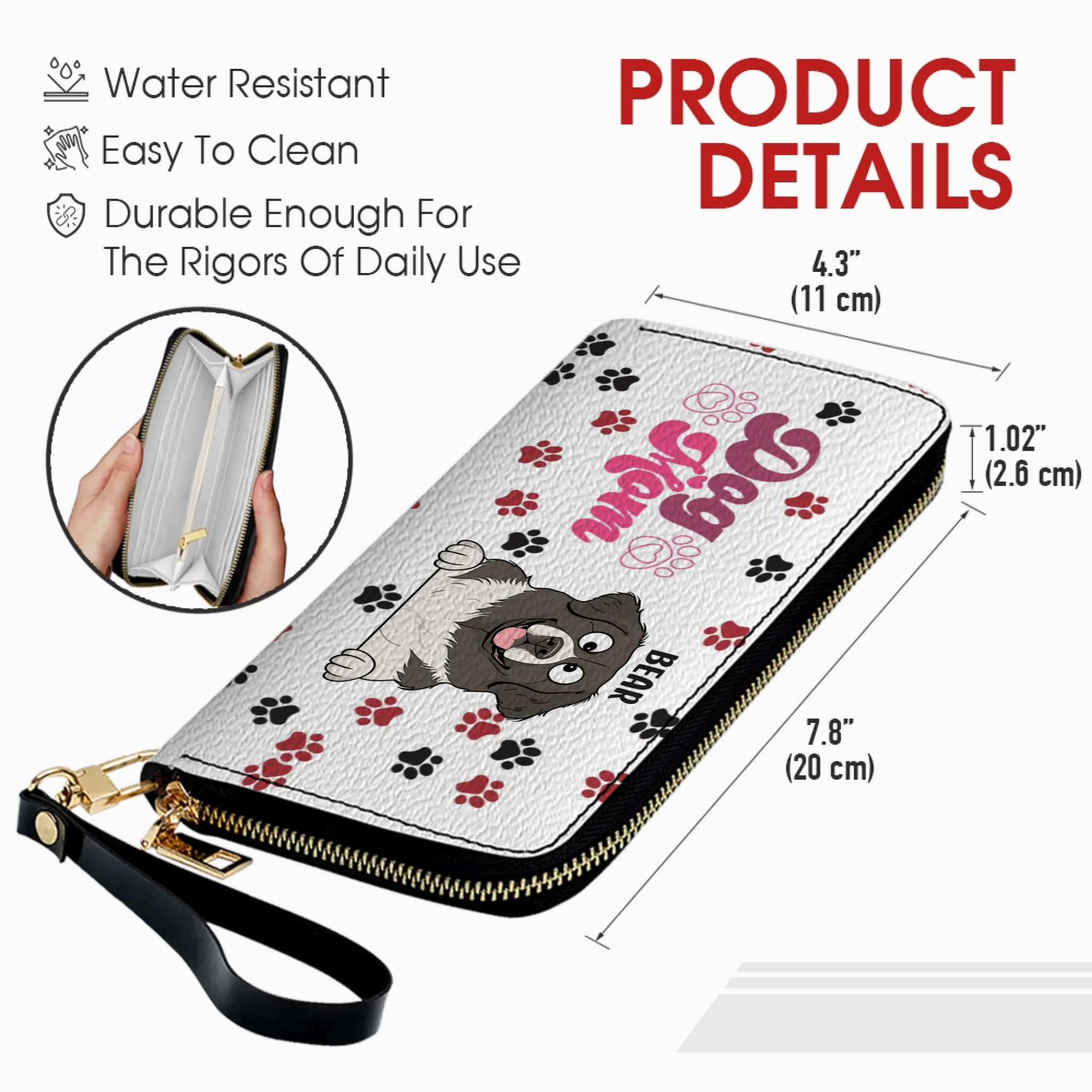 Personalized Dog Mom Wallet - Custom Name & Dog Clipart - 89Prints