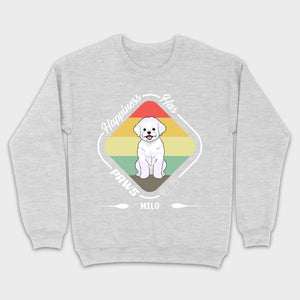 Personalized Bichon Frise T-Shirts With 'Happiness Has Paws' Text - 89Prints