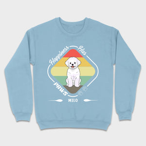Personalized Bichon Frise T-Shirts With 'Happiness Has Paws' Text - 89Prints