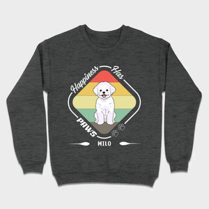 Personalized Bichon Frise T-Shirts With 'Happiness Has Paws' Text - 89Prints