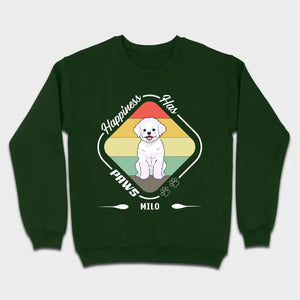Personalized Bichon Frise T-Shirts With 'Happiness Has Paws' Text - 89Prints