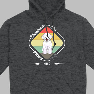 Personalized Bichon Frise T-Shirts With 'Happiness Has Paws' Text - 89Prints