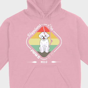 Personalized Bichon Frise T-Shirts With 'Happiness Has Paws' Text - 89Prints