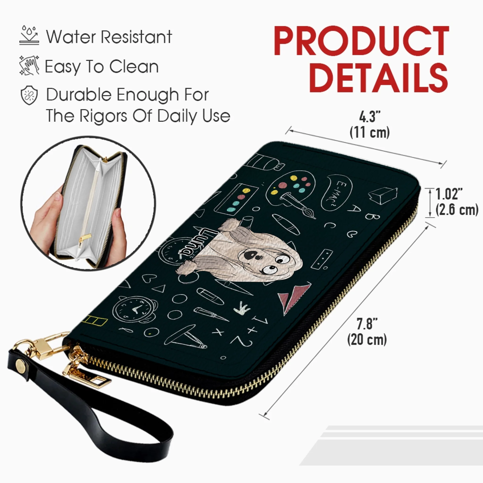 Personalized Any Number of Dogs Wallet - Custom Pet Breed & Names - 89Prints