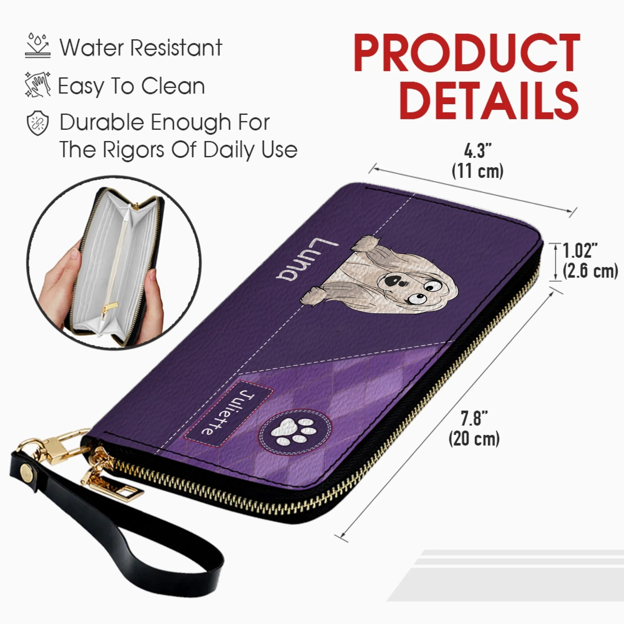 Personalized Any Number of Dogs Wallet - Custom Pet 89Prints