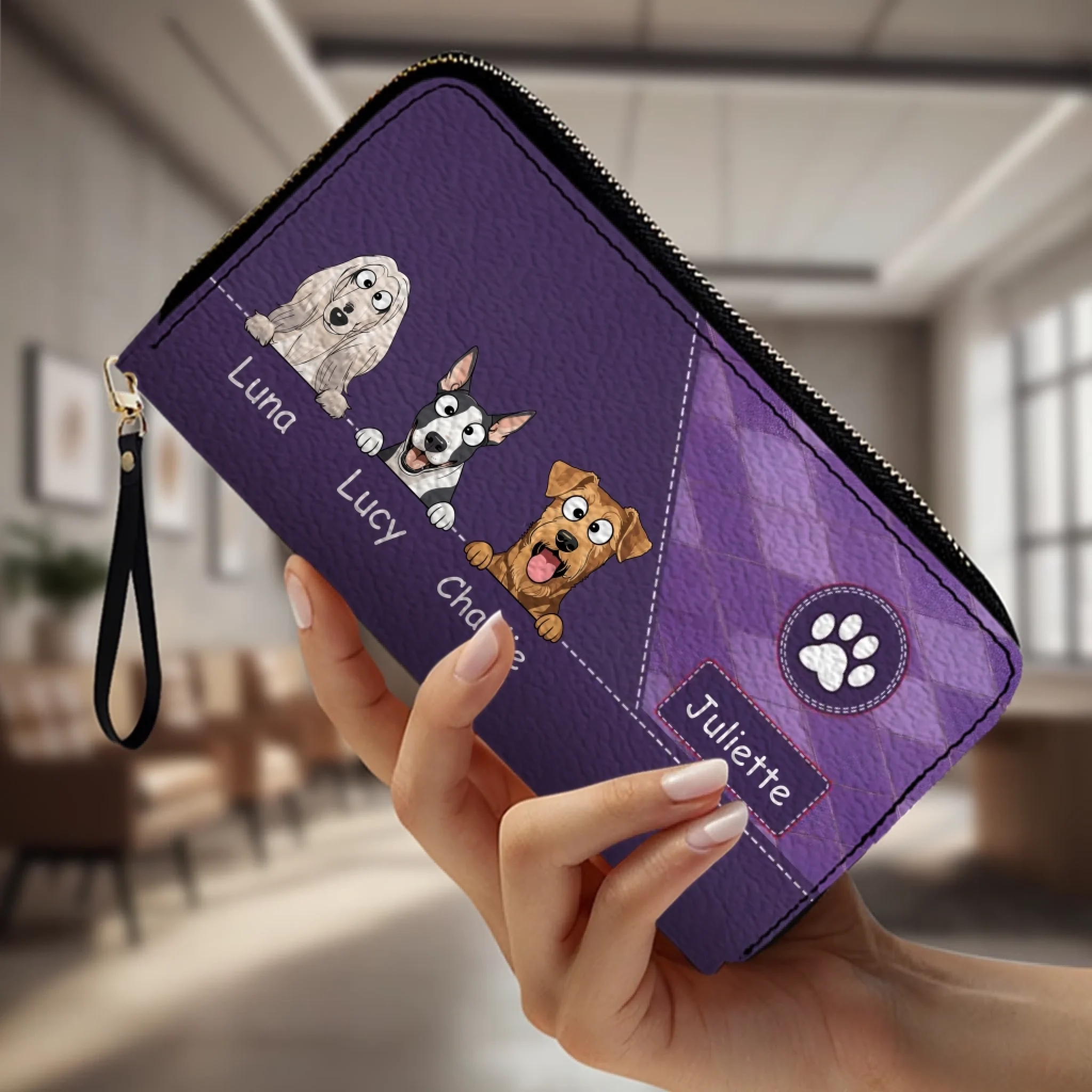 Personalized Any Number of Dogs Wallet - Custom Pet 89Prints