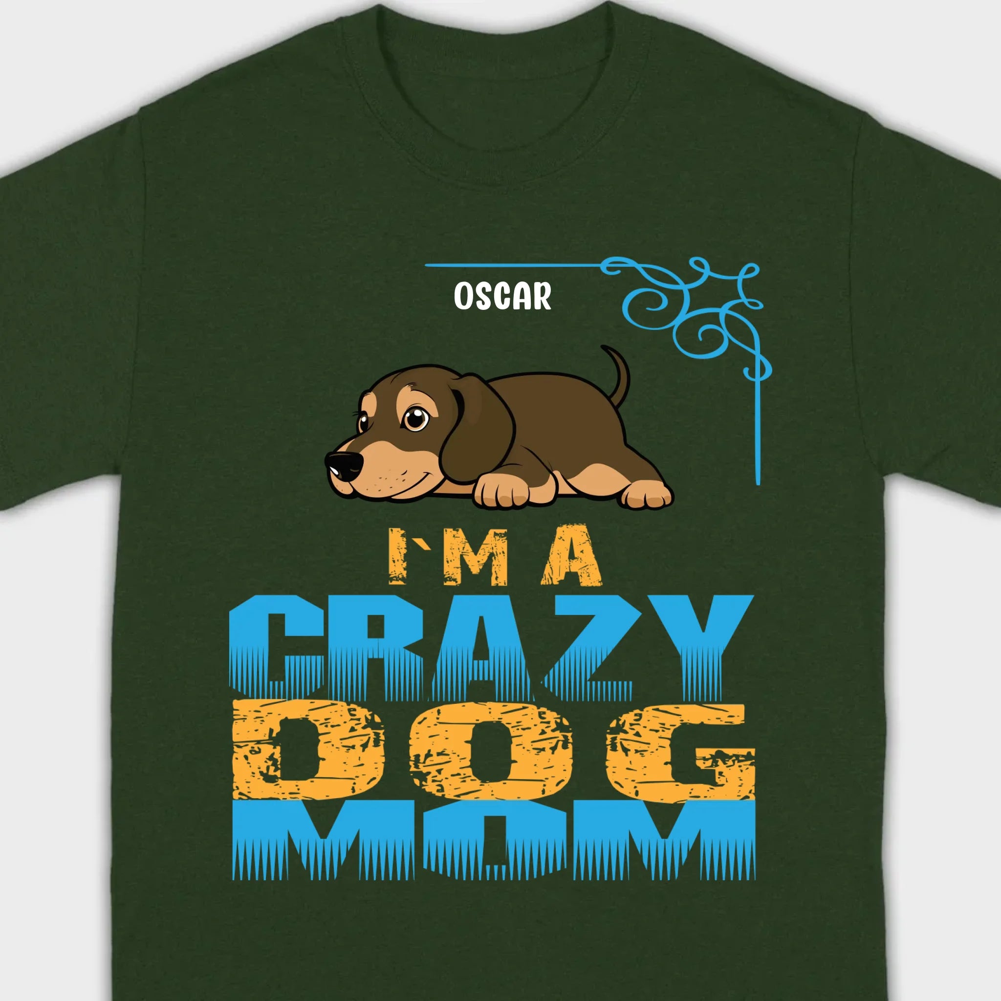 Personalized Dachshund T-Shirts With 'I'm A Crazy Dog' Text - 89Prints