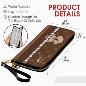 Custom Dog Breed Leather Wallet - Personalized Pet Name & Cartoon Art - 89Prints