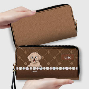 Custom Dog Breed Leather Wallet - Personalized Pet Name & Cartoon Art - 89Prints