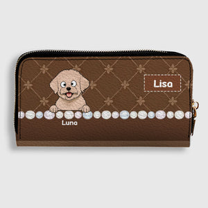 Custom Dog Breed Leather Wallet - Personalized Pet Name & Cartoon Art - 89Prints