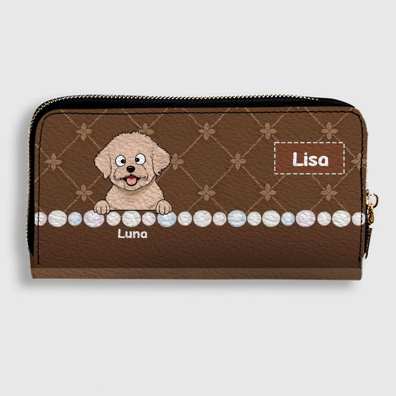 Custom Dog Breed Leather Wallet - Personalized Pet Name & Cartoon Art - 89Prints