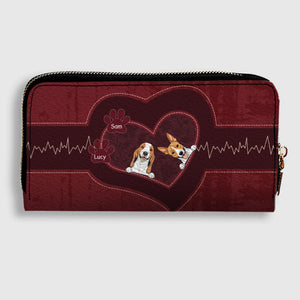 Personalized Pet Wallet – Custom Dog Art with Heartbeat Design - 89Prints