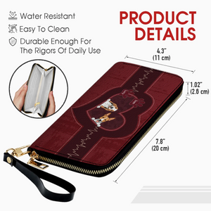 Personalized Pet Wallet – Custom Dog Art with Heartbeat Design - 89Prints