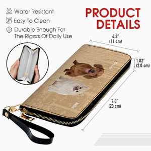 Custom Pet Photo Leather Wallet: Personalized Dog Name Wallet - 89Prints