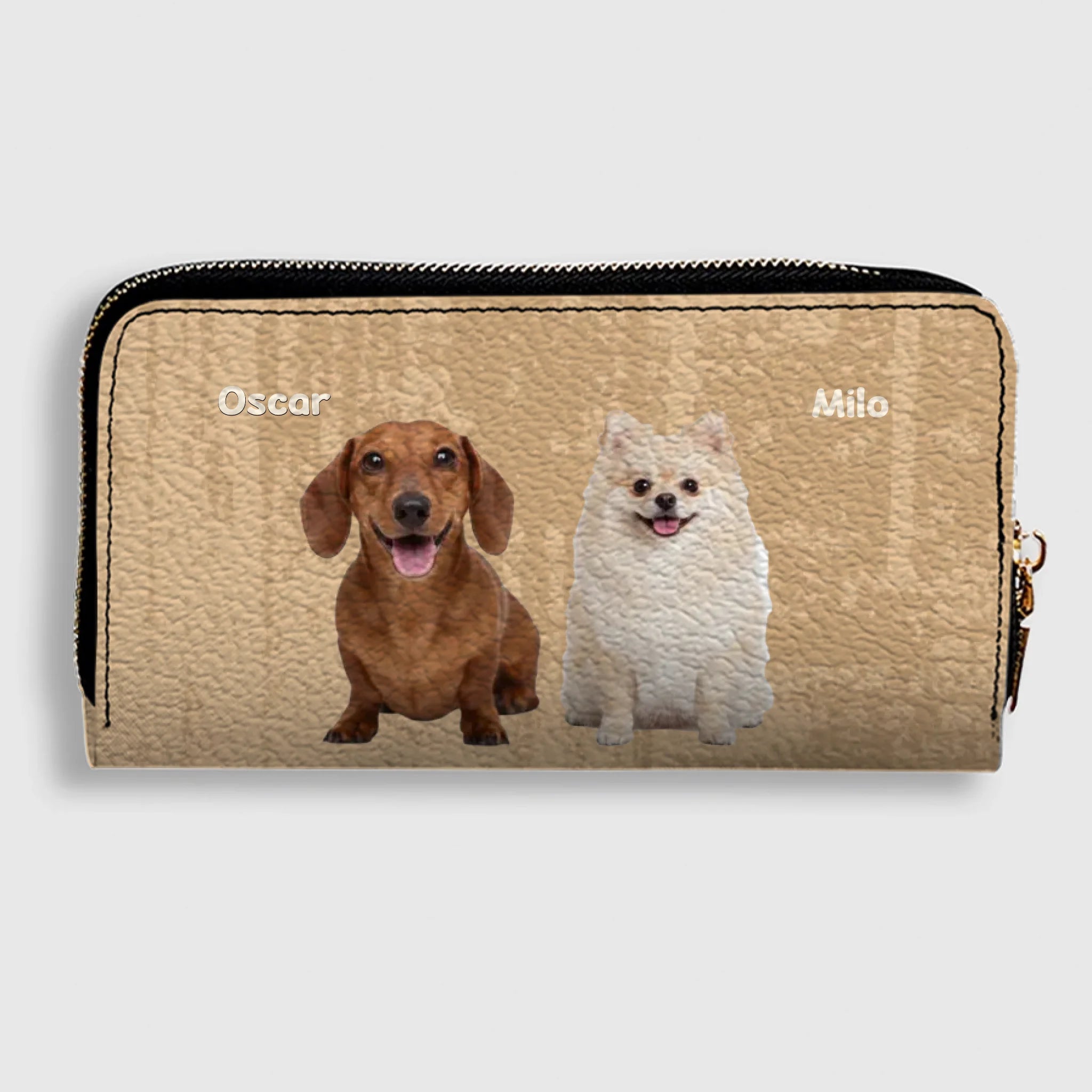 Custom Pet Photo Leather Wallet: Personalized Dog Name Wallet - 89Prints