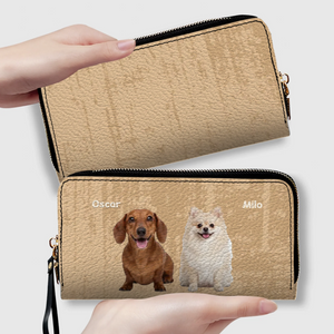 Custom Pet Photo Leather Wallet: Personalized Dog Name Wallet - 89Prints
