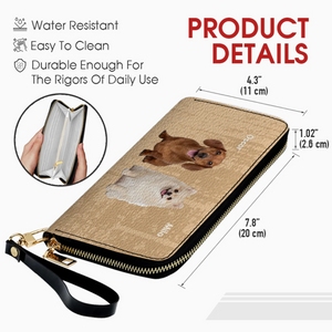 Custom Pet Photo Leather Wallet: Personalized Dog Name Wallet - 89Prints