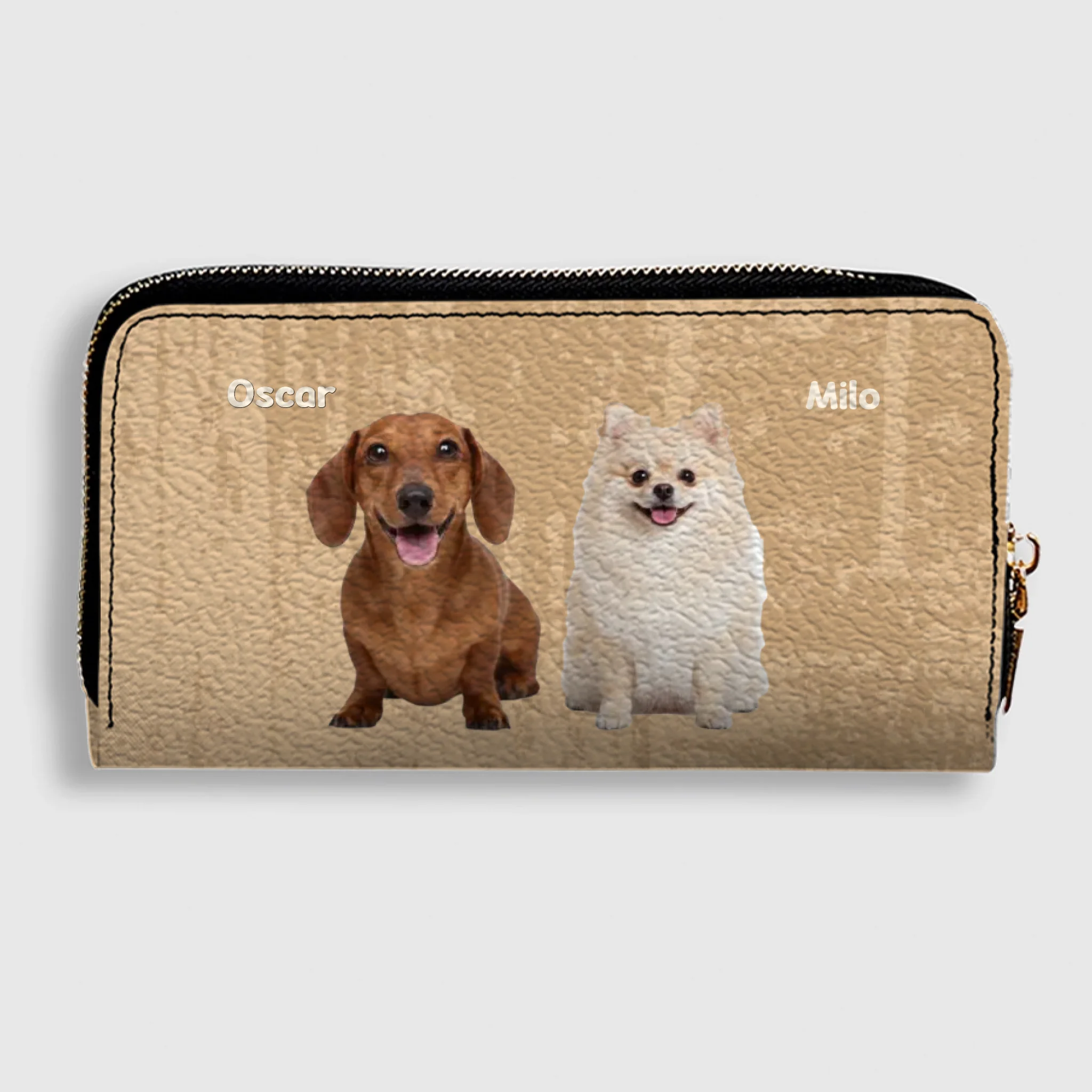 Custom Pet Photo Leather Wallet: Personalized Dog Name Wallet - 89Prints