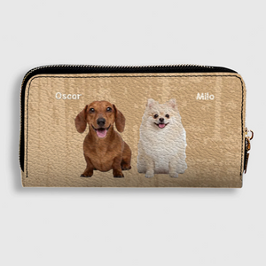 Custom Pet Photo Leather Wallet: Personalized Dog Name Wallet - 89Prints
