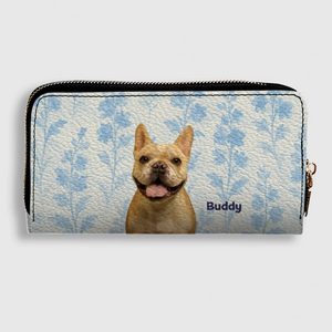 Custom Pet Photo Leather Wallet - Personalized Name & Dog Breed - 89Prints