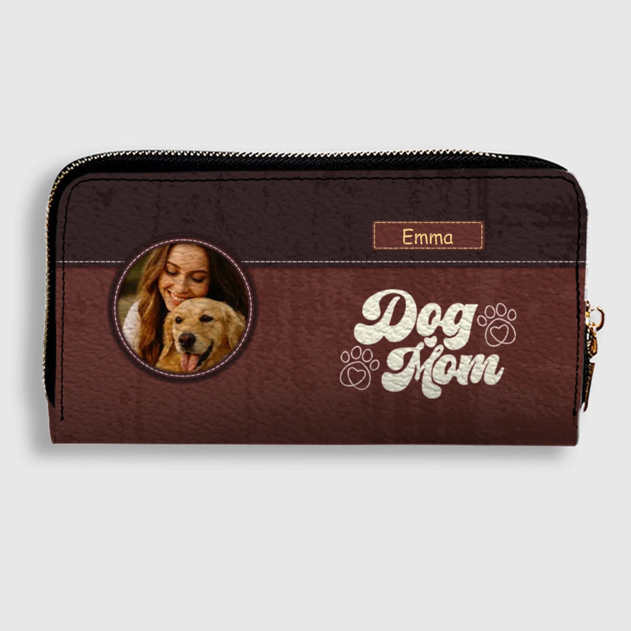 Personalized Dog Mom Wallet – Custom Photo & Name Leather Wallet | 89Prints