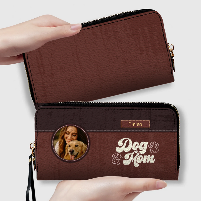 Personalized Dog Mom Wallet – Custom Photo & Name Leather Wallet | 89Prints