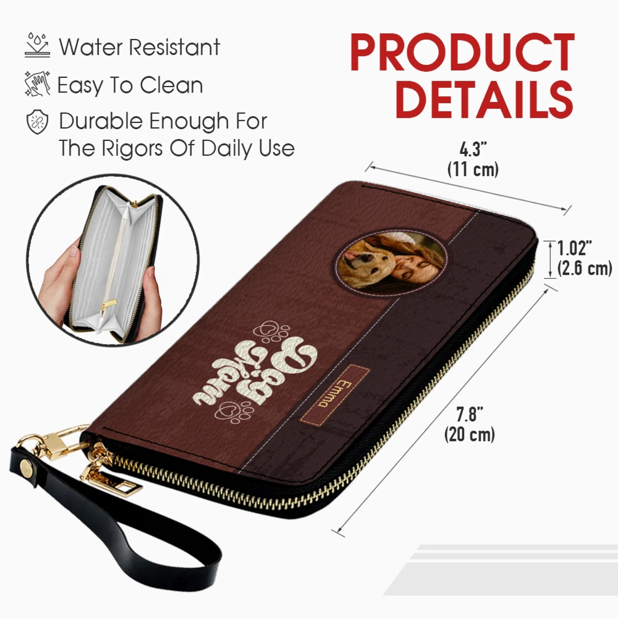 Personalized Dog Mom Wallet – Custom Photo & Name Leather Wallet | 89Prints