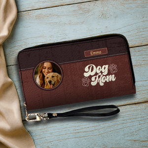 Personalized Dog Mom Wallet – Custom Photo & Name Leather Wallet | 89Prints
