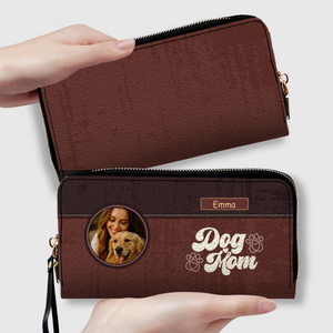 Personalized Dog Mom Wallet – Custom Photo & Name Leather Wallet | 89Prints