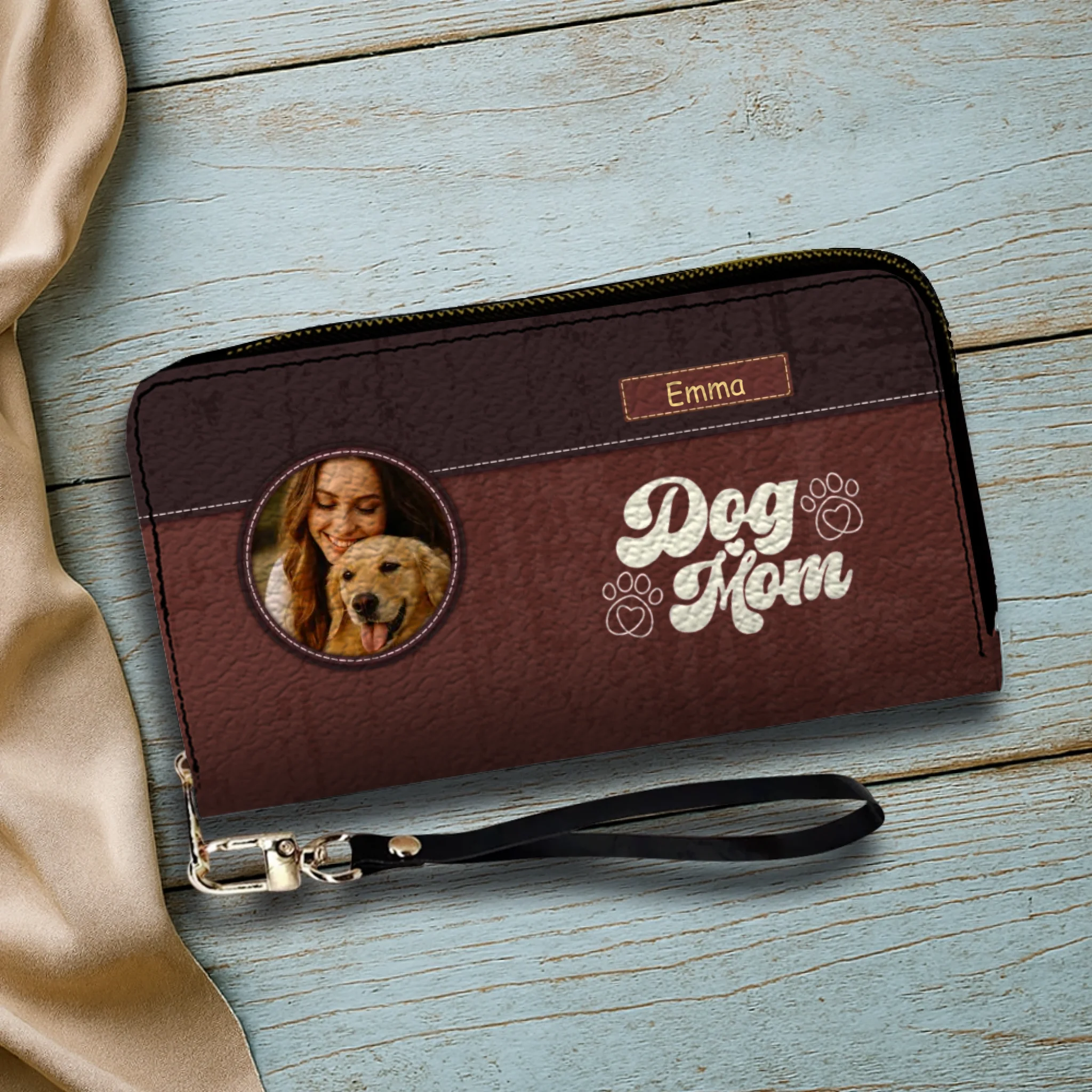 Personalized Dog Mom Wallet – Custom Photo & Name Leather Wallet | 89Prints