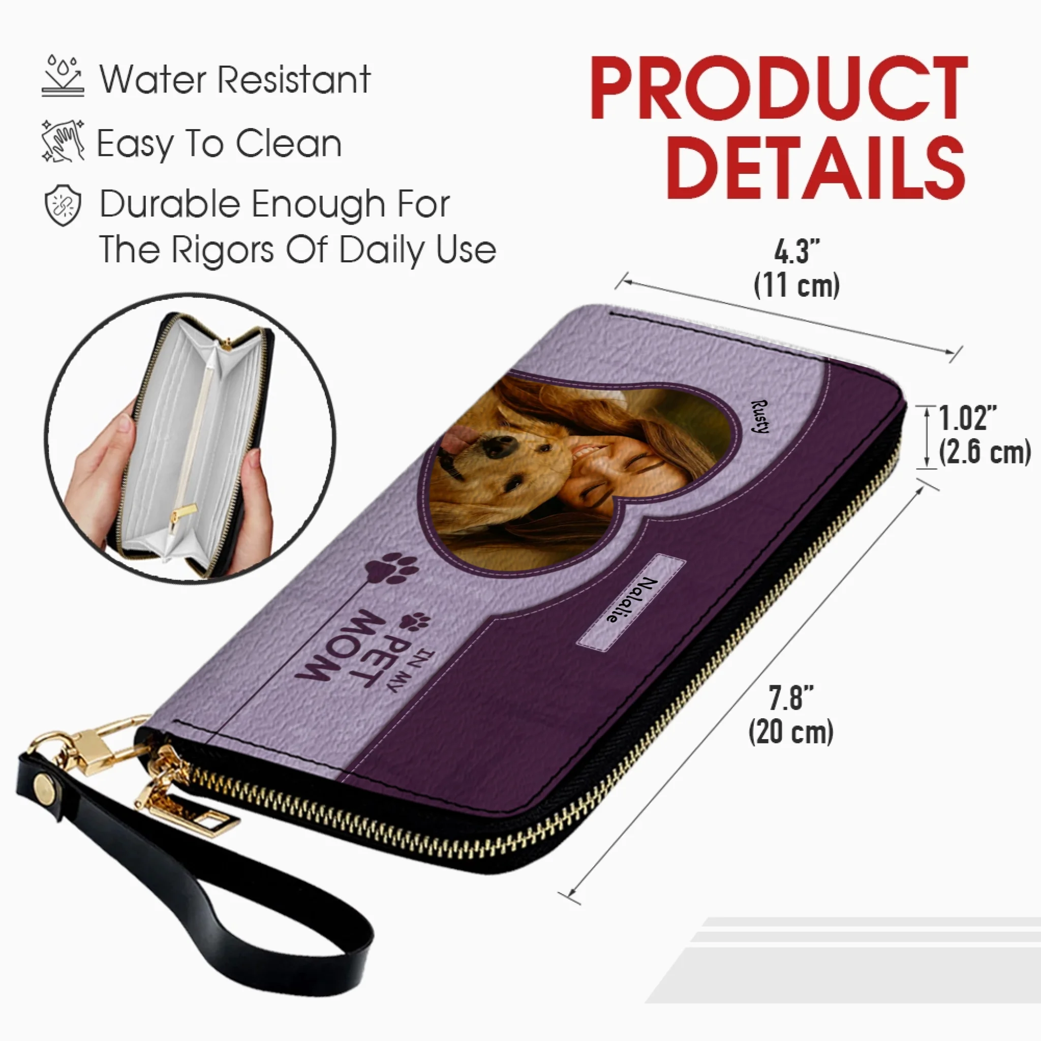 Personalized Dog Mom Wallet – Custom Photo Leather Wallet for Pet Moms - 89Prints