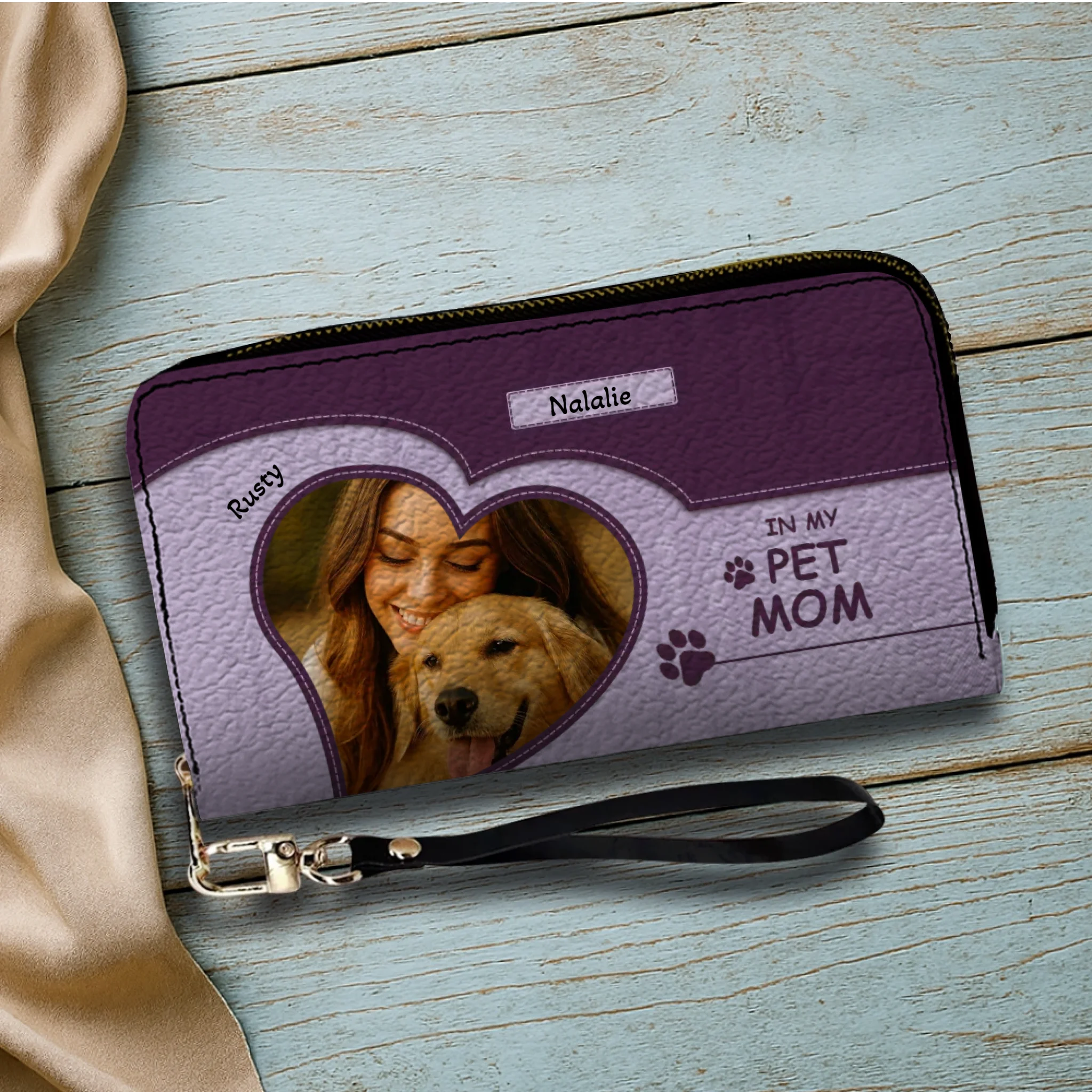 Personalized Dog Mom Wallet – Custom Photo Leather Wallet for Pet Moms - 89Prints