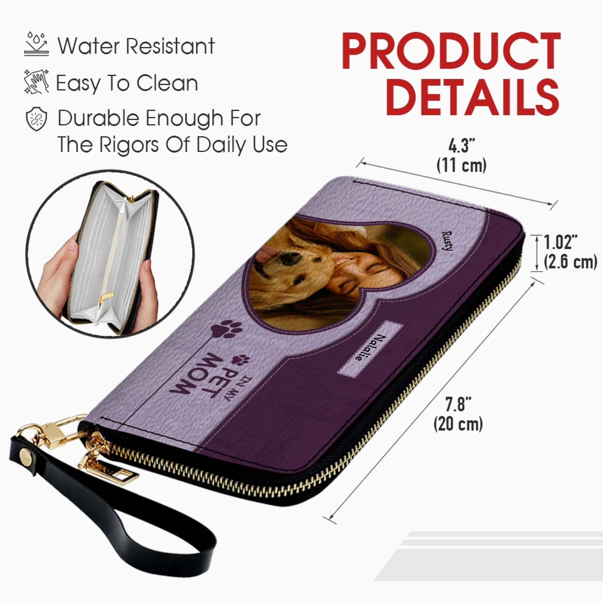 Personalized Dog Mom Wallet – Custom Photo Leather Wallet for Pet Moms - 89Prints