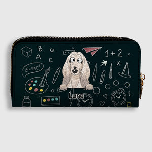 Personalized Dog Wallet – Cute Blackboard Design With Custom Name - 89Prints