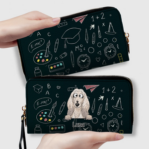 Personalized Dog Wallet – Cute Blackboard Design With Custom Name - 89Prints