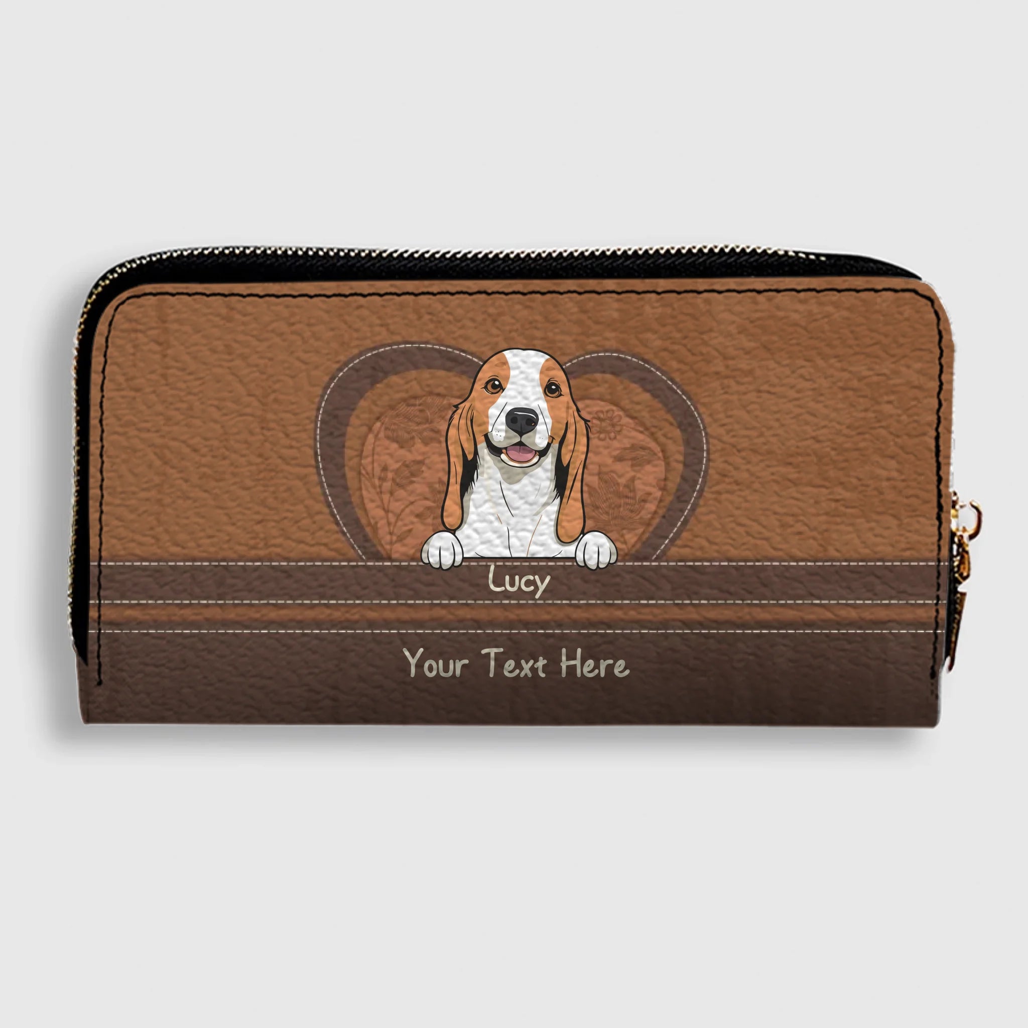Dog Lover Wallet – Custom Multiple Pets With Names & Heart Design - 89Prints