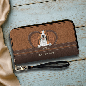 Dog Lover Wallet – Custom Multiple Pets With Names & Heart Design - 89Prints