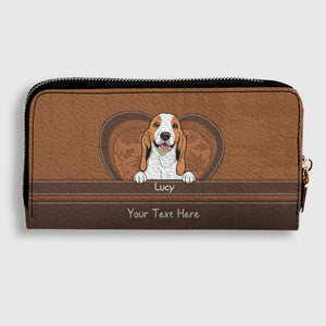 Dog Lover Wallet – Custom Multiple Pets With Names & Heart Design - 89Prints