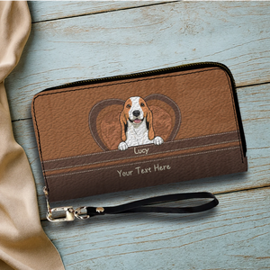 Dog Lover Wallet – Custom Multiple Pets With Names & Heart Design - 89Prints
